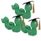 12" Personalized Graduation Autograph Green Stuffed Bookworm with Cap